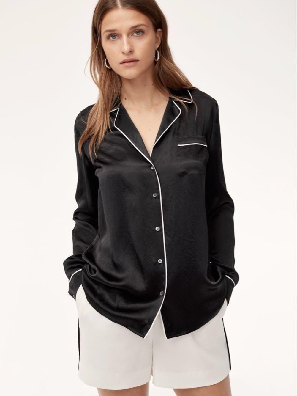 Babaton Aritzia Womens Lightweight Button-Up Top